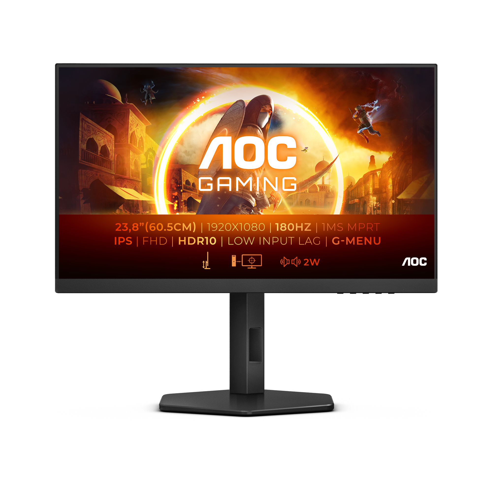 Monitor Gaming AOC 24G4 – 23.8 Pulgadas, 300 Cd / M², 1920 X 1080 Pixeles, 1 Ms, Full HD