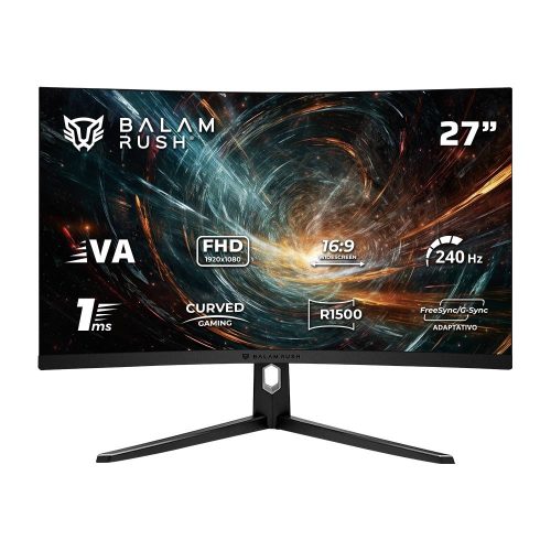 Monitor Curvo Gaming HYPER ORBIT MHO27Y Panel VA – 27 Pulgadas Curvo, Resolución:1920×1080 FHD 1500R Frecuencia: 240 Hz