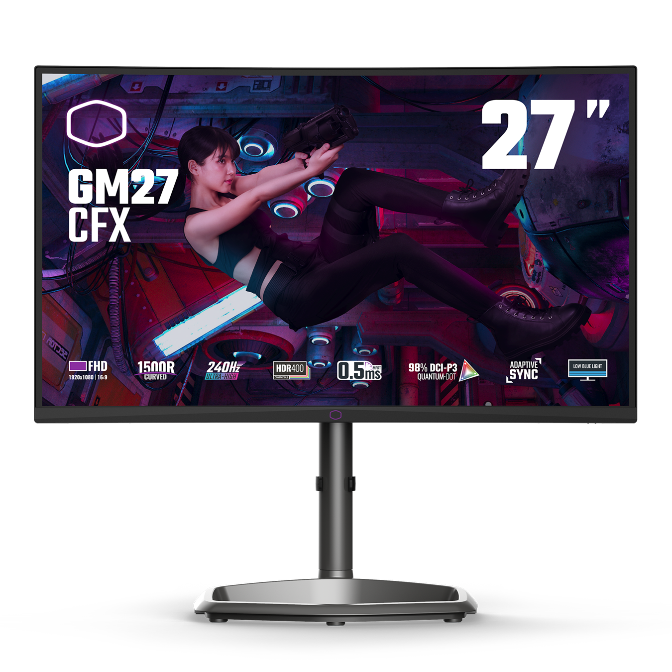 Monitor Curvo COOLER MASTER GM27-CFX-US – 27 Pulgadas, .5 Ms, Negro