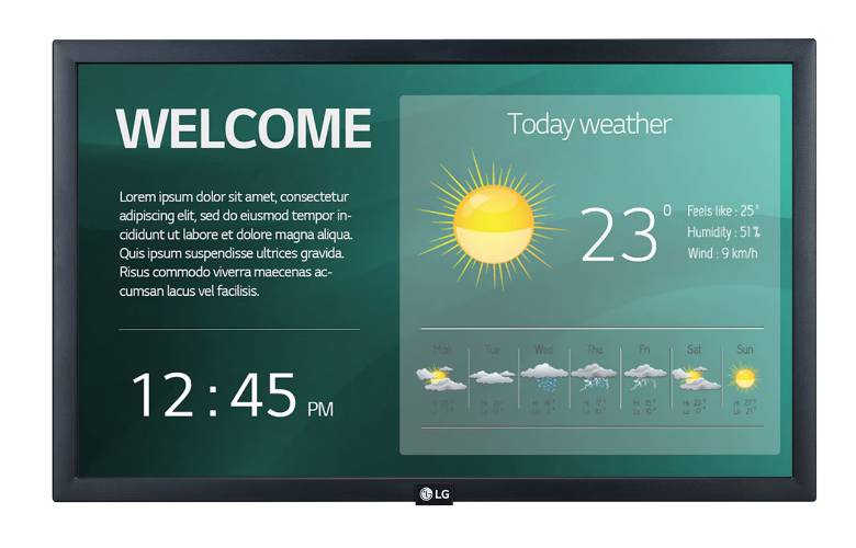 Monitor Signage LG 22 Pulgadas 1920×1080 16/7 22SM3G –