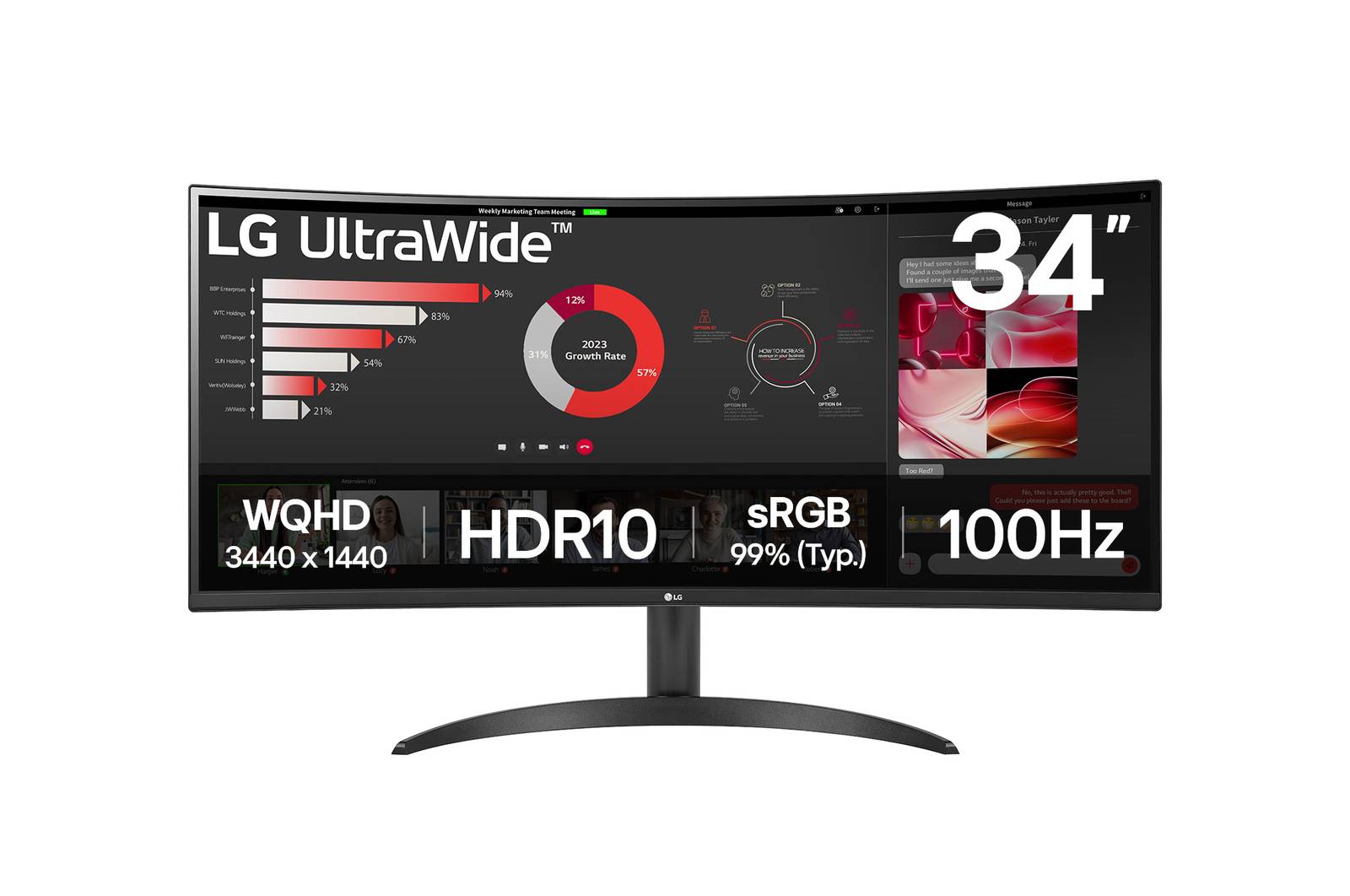 MONITOR LG 34 34WR50QK ULTRAWIDE CURVO –