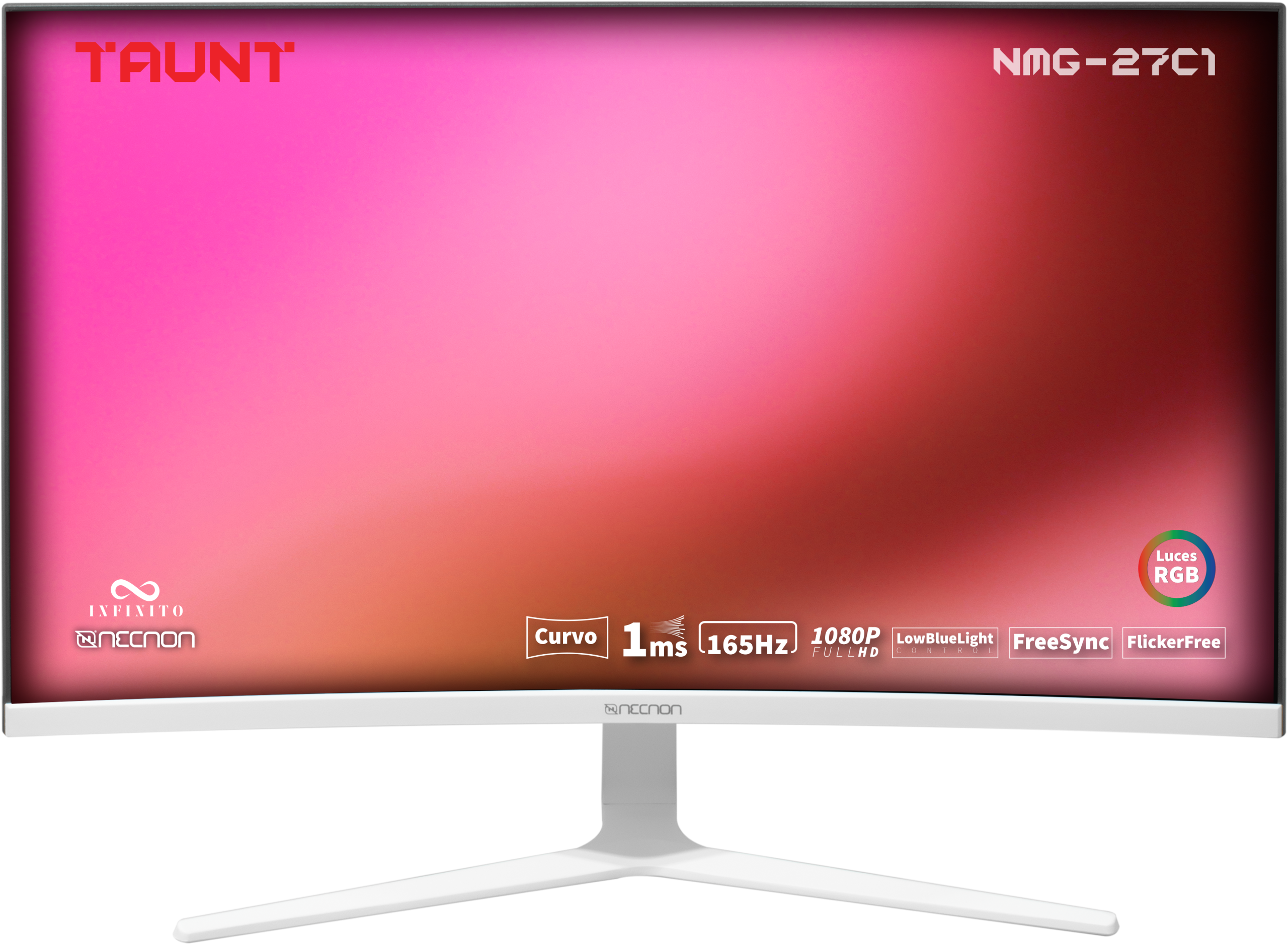 MONITOR GAMING LED CURVO 27 NMG-27C1 VA 165HZ 1MS LOW BLUELIGHT FLICKERFREE FREESYNC RGB VESA 16:9 FHD 1920*1080 HDMI DP BLANCO –
