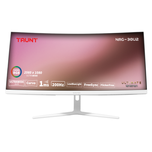 MONITOR GAMING LED CURVO ULTRAWIDE 29.5 NMG-30U2 VA 200HZ 1MS HDR LOW BLUELIGHT FLICKRFREE FREESYNC RGB 16:9 2K 2560*1080 HDMI DP BLANCO –