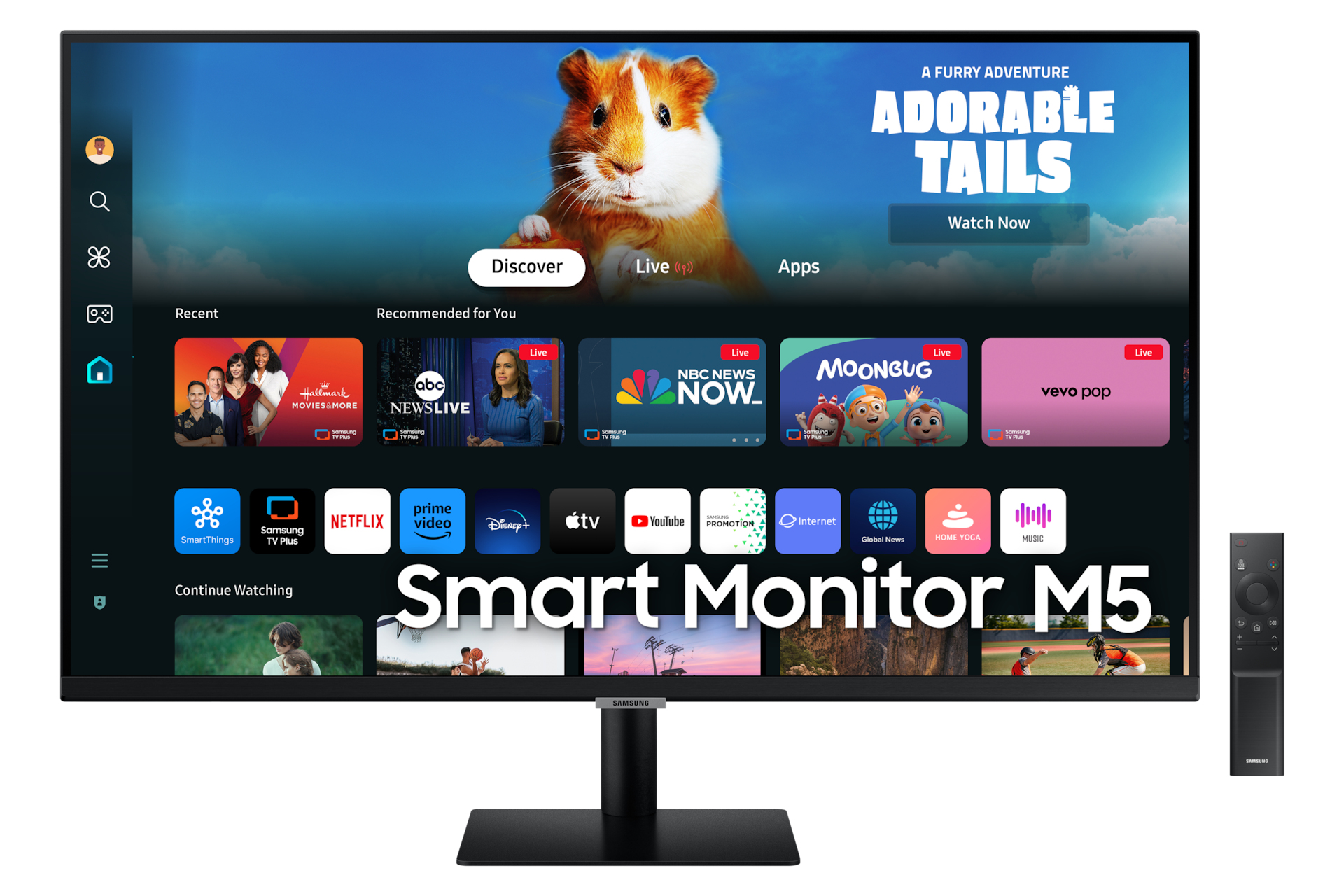 MONITOR SAMSUNG 27 PULGADAS – SMART MONITOR M5, M50D, FHD, PLANO, 60Hz, 4ms, LS27DM500ELXZX