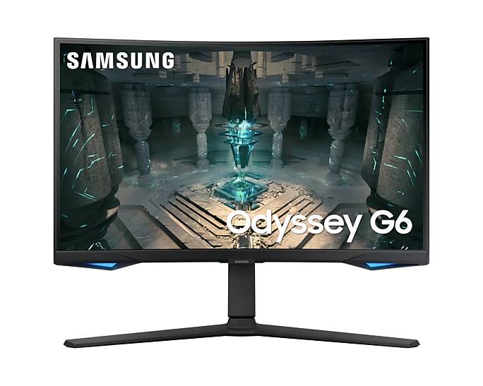 Monitor Samsung 27 Pulgadas – Odyssey G6, QHD, 2560 X 1440, Gamer, Curvatura 1000R, SMART, 240Hz, 1ms, LS27BG650ELXZX