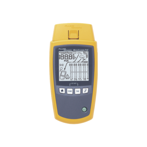 FLUKE NETWORKS MS-POE Verificador de Red MicroScanner PoE, para Comprobación de Redes de Voz, Datos, Video y PoE 802.3af, at, bt y UPOE, Con Pantalla LCD Retroiluminada