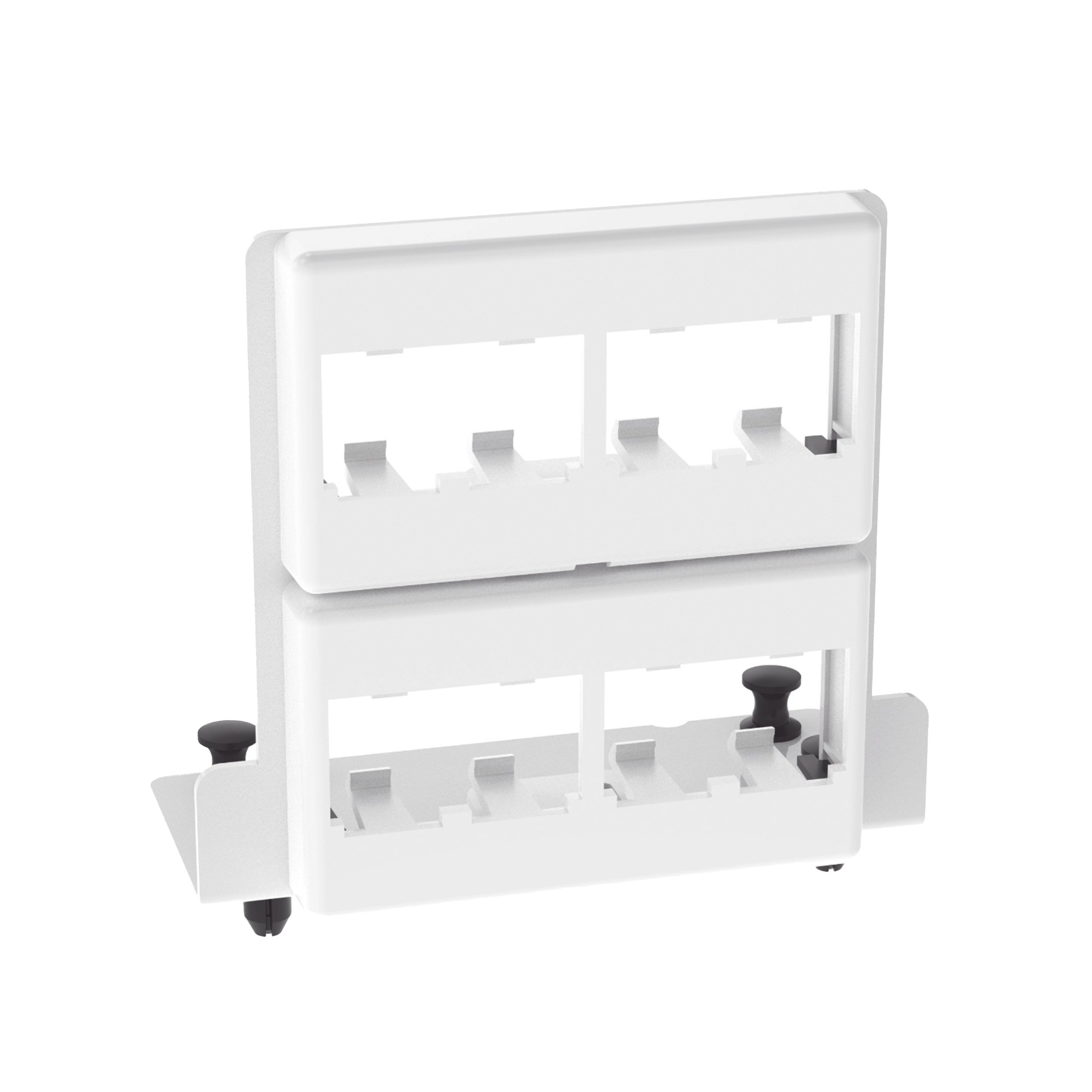 PANDUIT MS8PPB Patch Panel de 8 Puertos Mini-Com, Para Uso con Gabinetes Multipropósito, de Instalación a Presión, Color Blanco