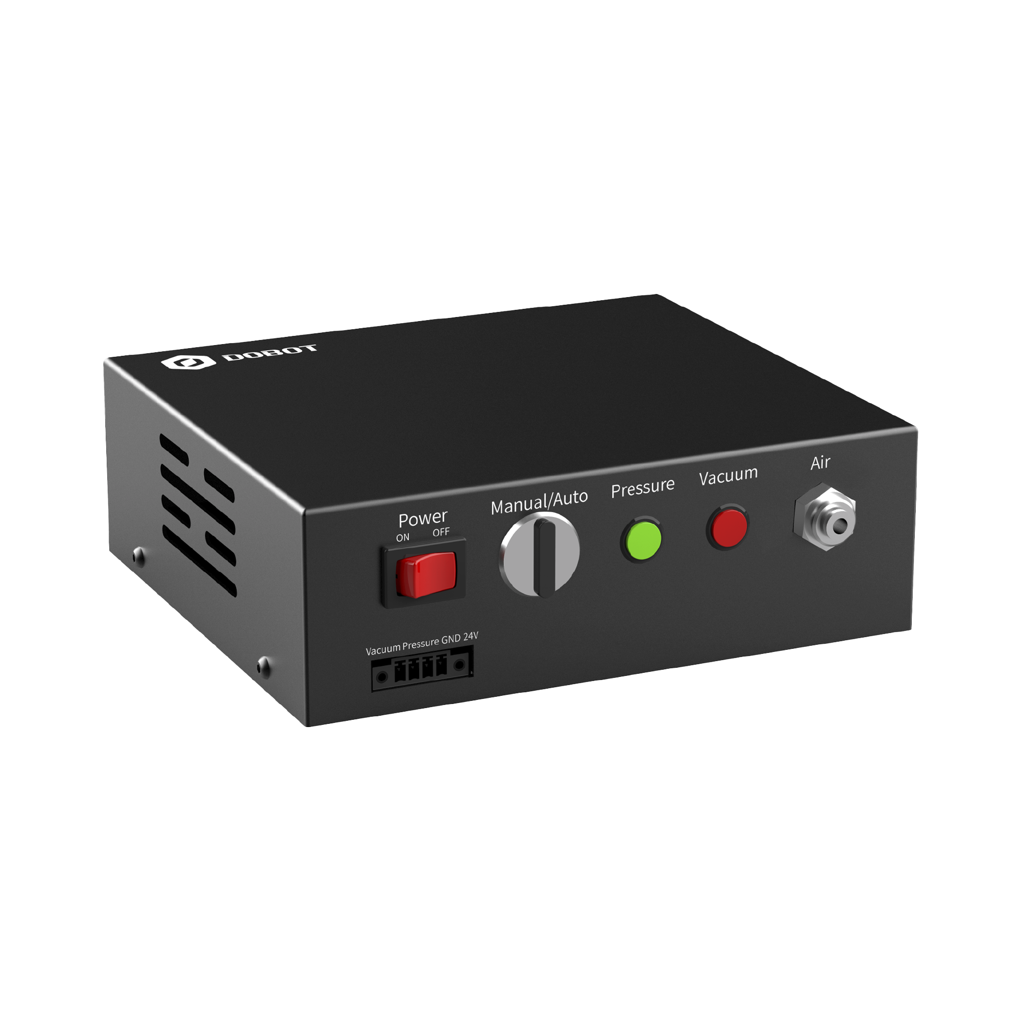 MINI BOMBA DE VACÍO PARA KIT DE VENTOSAS, DISEÑADA PARA BRAZOS ROBÓTICOS DOBOT MG400 Y M1 PRO. IDEAL PARA AUTOMATIZACIÓN INDUSTRIAL Y MANIPULACIÓN PRECISA.