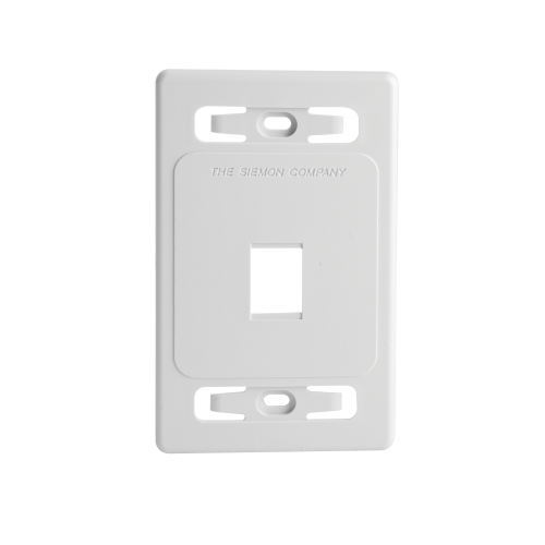 SIEMON MX-FP-S-01-02B Placa de pared modular MAX, de 1 salida, color blanco, version bulk (Sin Empaque Individual)