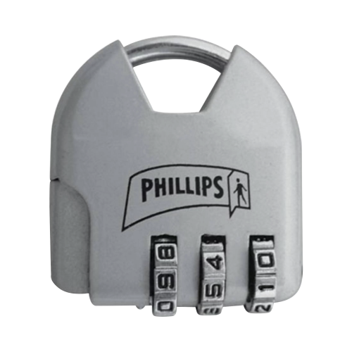 PHILLIPS-ASSA ABLOY MX2326 Candado de Combinación Ajustable, No Requiere Llave, Color Natural.