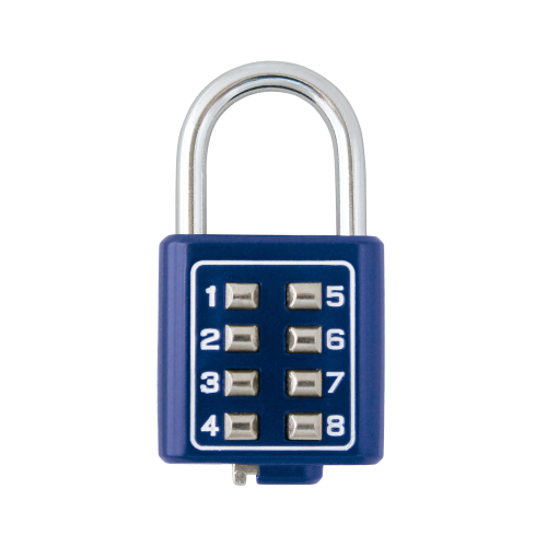 PHILLIPS-ASSA ABLOY MX2783 Candado Digital de Combinación M35, No Requiere Llave, Combinación única integrada por 4 dígitos, Color Azul.