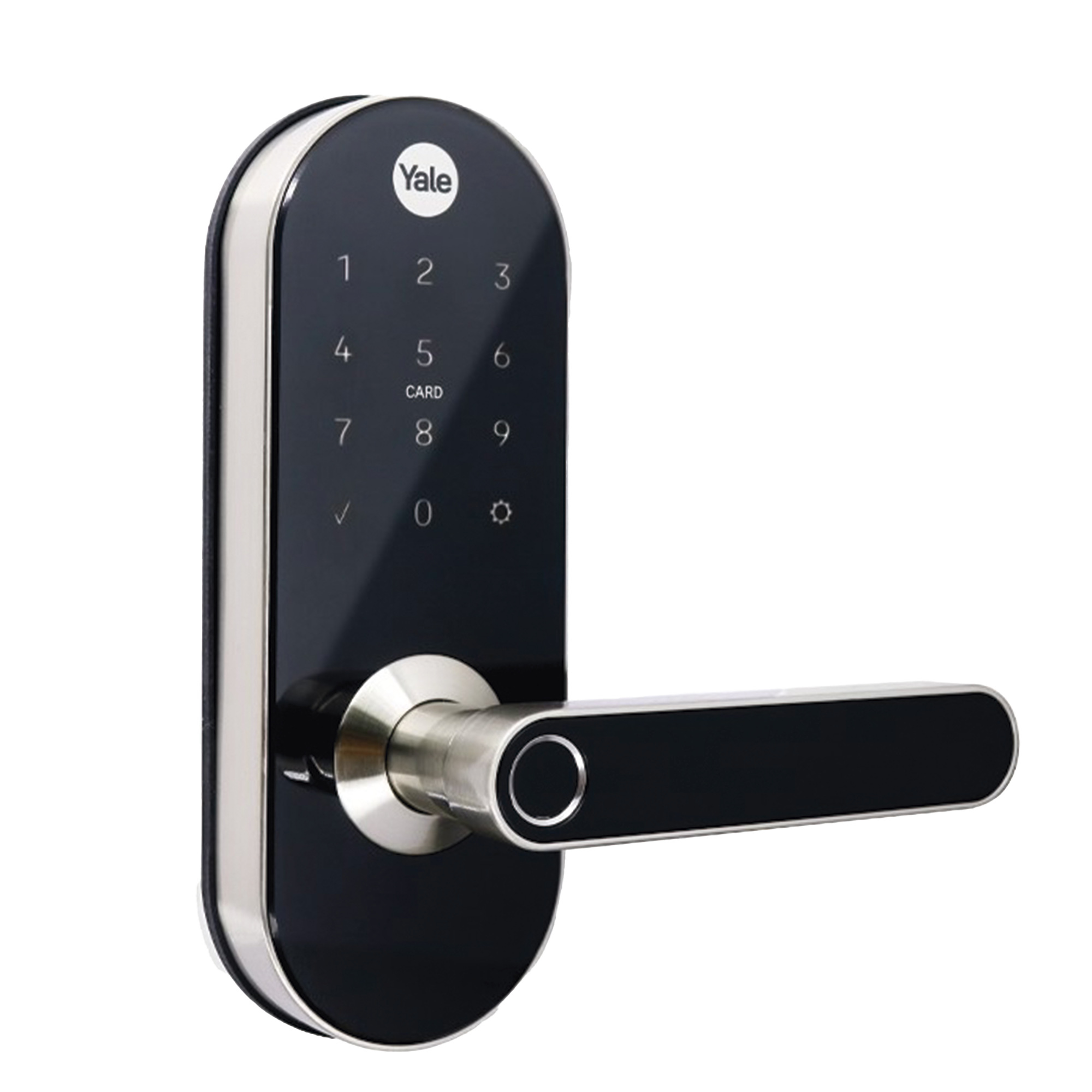 YALE-ASSA ABLOY MX81727 Cerradura Digital YMC420, con Teclado Táctil, lector de Tarjetas, Huellas, Incluye HUB, compatible con YALE CONNECT