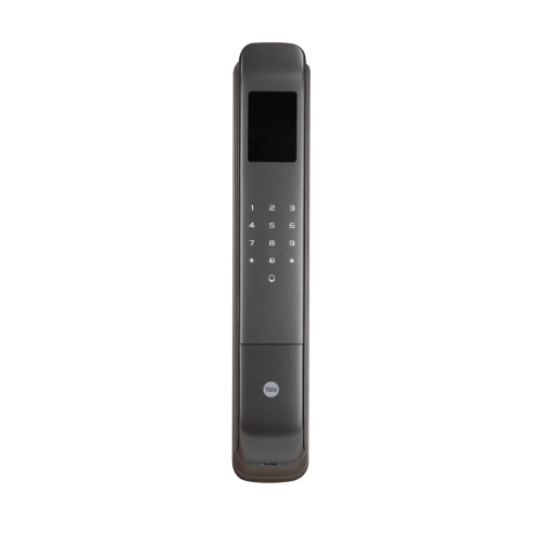 YALE-ASSA ABLOY MX83424 Cerradura Digital Cornelius, Reconocimiento Facial 3D, Sensor de Huella con IA, Capacidad de 100 Huellas, 20 Face ID, 100 Tarjetas MIFARE, Doble Verificación, Bloqueo Automático, Modo Niños, IP54, Aleación de Aluminio