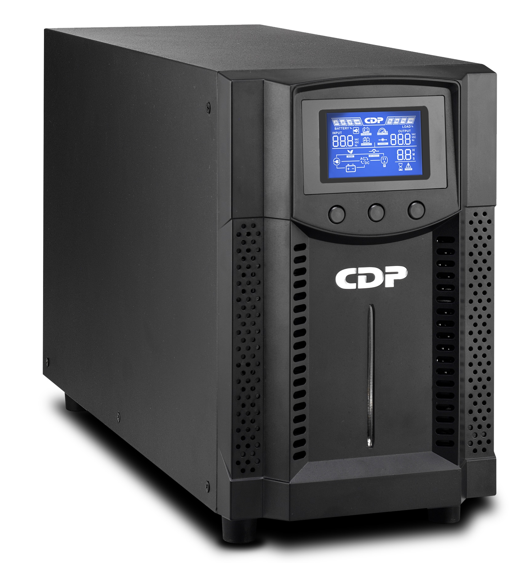 No-Break CDP UPO11-2AX 2000VA/2000W FP 1.0 Online UPS Torre – LCD UL, FCC, CE 120 Vac