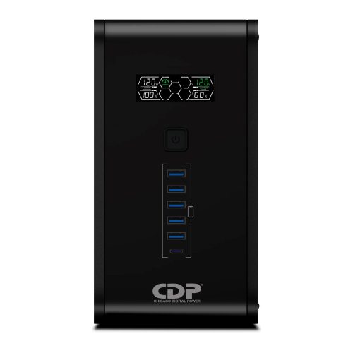 No-Break CDP R-SMART751 750VA/375W UPS Interactiva AVR 10 Salidas – 560 Joules, Proteccion RJ45, LCD, Software 120 Vac