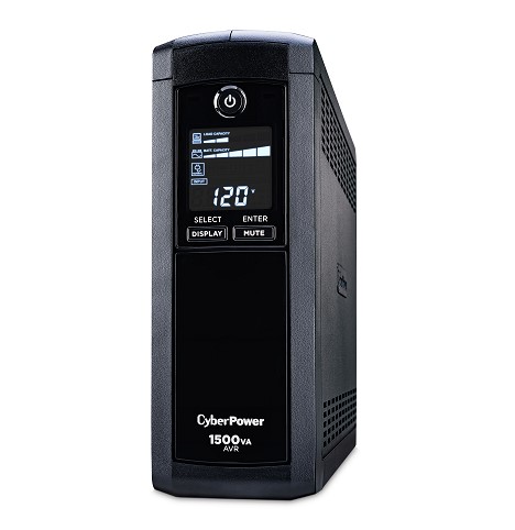 No-Break CyberPower CP1500AVRLCDa – 1500 VA, 900 W, Negro, Hogar Y Oficina