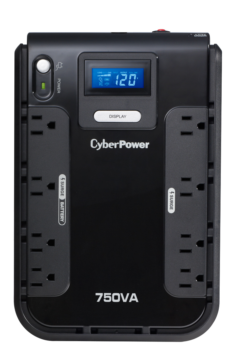 No-Break CyberPower CP750LCD – 750 VA, 420 W, 8 H, Negro, Hogar Y Oficina