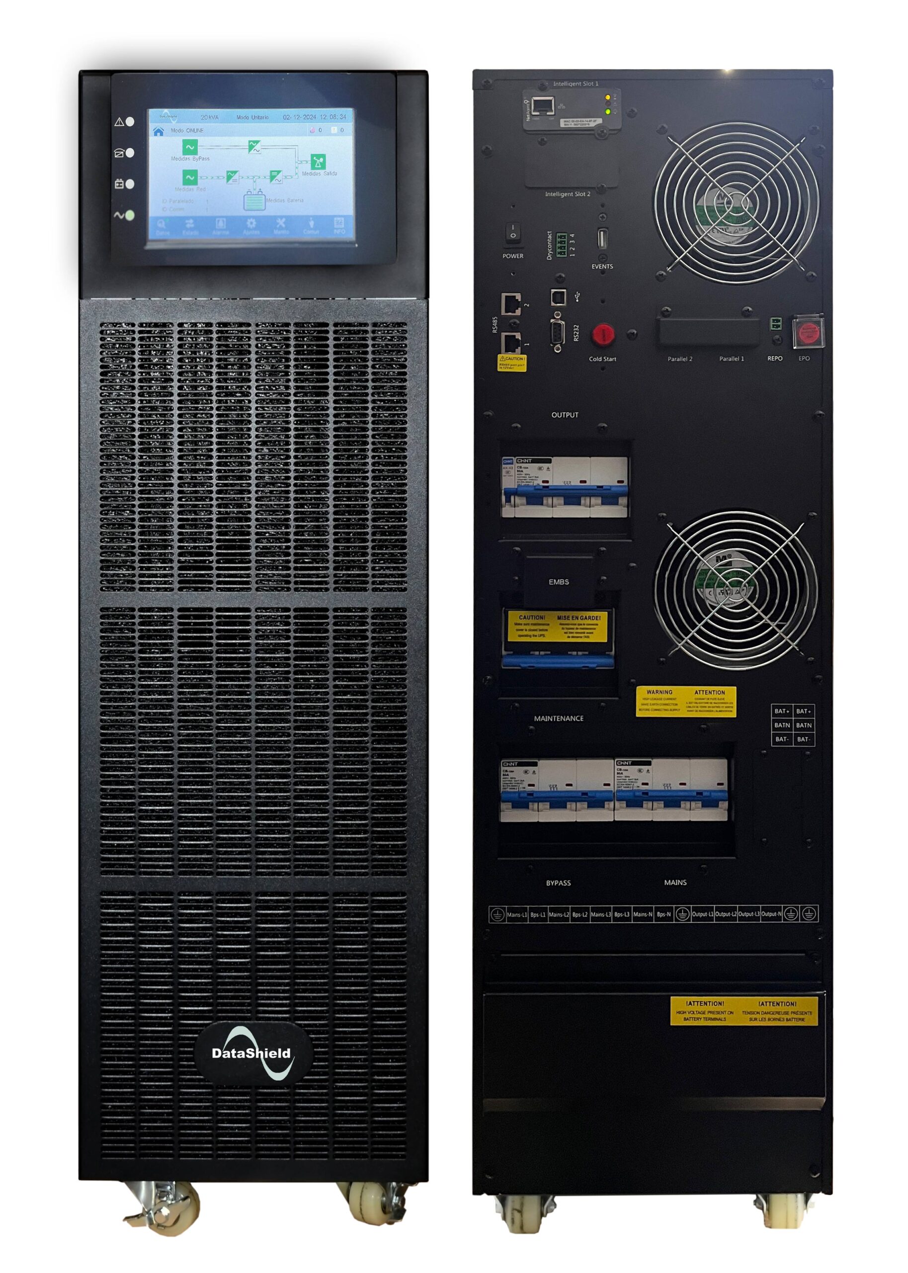 No-Break DATASHIELD OL-20 KVA 33 – 20000 VA, 20000 W, Negro, Industrial Y Oficina