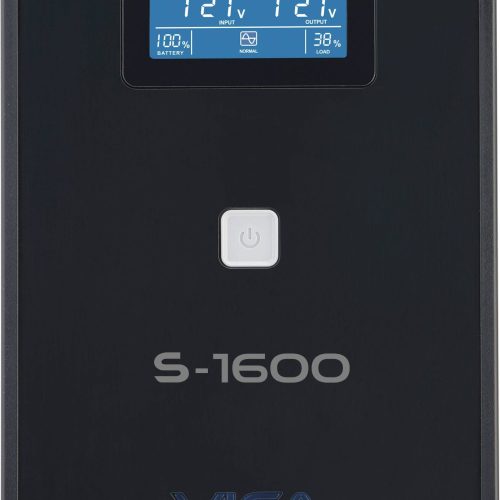 No Break Interactivo S1600 – 1600VA/900W, Entrada 127 VCA 60 Hz, Salida 120 VCA, 5 Tomas Reguladas/5 Reguladas Y Respaldadas, RJ11/45, Pantalla LCD