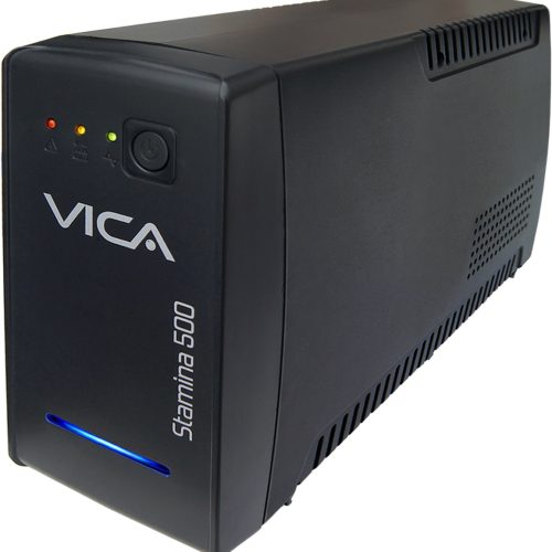 No Break Interactivo STAMINA 500 – 500VA/300W, Entrada 127VCA 60Hz, Salida 120 VCA, 4 Tomas Reguladas Y Respaldadas/ 4 Con Supresor, Indicadores LED