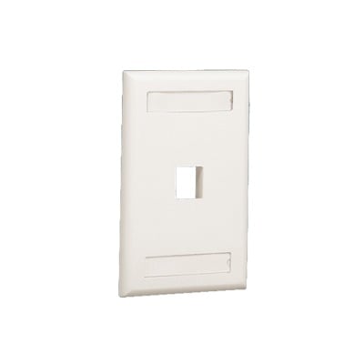 PANDUIT NK1FEIY Placa de Pared Vertical, Salida Para 1 Puerto Keystone, Con Espacios Para Etiquetas, Color Marfil