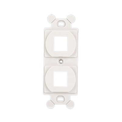 PANDUIT NK2106MFWH Marco de Módulo Dúplex, Para Placas Frontales Estándar NEMA 106, Acepta 2 Módulos Keystone, Color Blanco