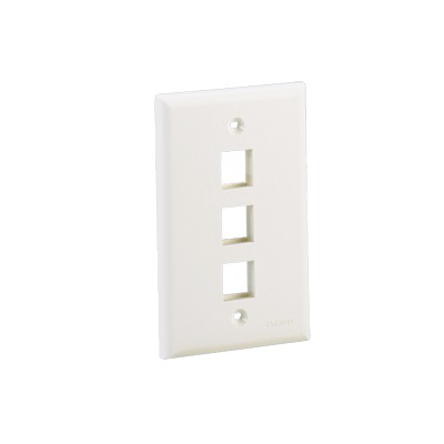 PANDUIT NK3FNIW Placa de Pared Vertical, Salida Para 3 Puertos Keystone, Color Blanco Mate