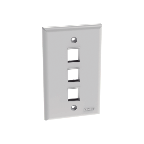 PANDUIT NK3FNWH Placa de Pared Vertical, Salida Para 3 Puertos Keystone, Color Blanco
