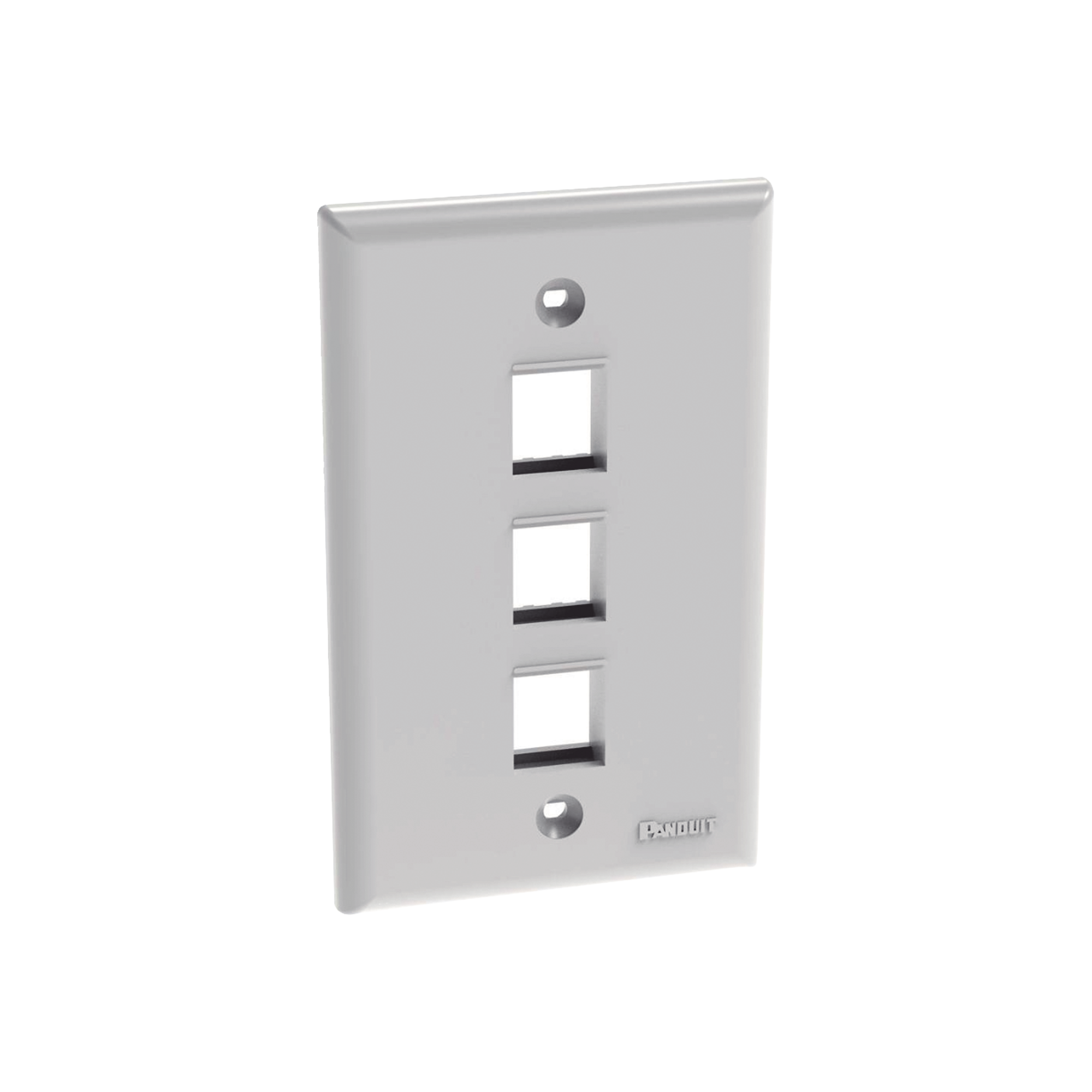 PANDUIT NK3FNWH Placa de Pared Vertical, Salida Para 3 Puertos Keystone, Color Blanco