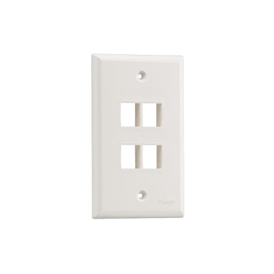 PANDUIT NK4FNIW Placa de Pared Vertical, Salida Para 4 Puertos Keystone, Color Blanco Mate