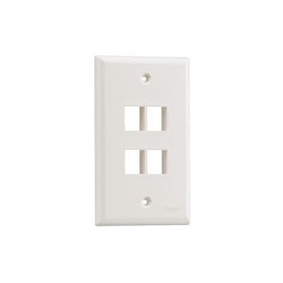 PANDUIT NK4FNWH Placa de Pared Vertical, Salida Para 4 Puertos Keystone, Color Blanco