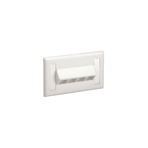 PANDUIT NK4HSFIWY Placa de Pared Horizontal, Salida Para 4 Puertos Keystone, Con Espacios Para Etiquetas, Color Blanco Mate