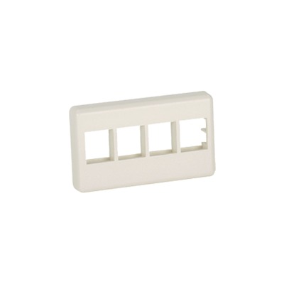 PANDUIT NK4MFIW Placa de Pared Para Mueble Modular, Salida Para 4 Puertos Keystone, Color Blanco Mate