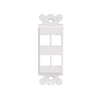 PANDUIT NK4RMFWH Marco de Módulo Dúplex, Para Placas Frontales Estándar GFCI, Acepta 4 Módulos Keystone, Color Blanco