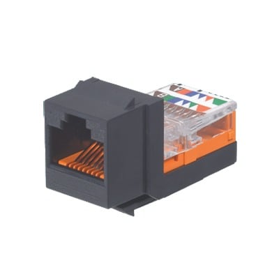 PANDUIT NK5E88MBLY Conector Jack Estilo Leadframe, Tipo Keystone, Categoría 5e, de 8 posiciones y 8 cables, Color Negro