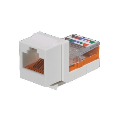 PANDUIT NK5E88MEIY Conector Jack Estilo Leadframe, Tipo Keystone, Categoría 5e, de 8 posiciones y 8 cables, Color Marfil