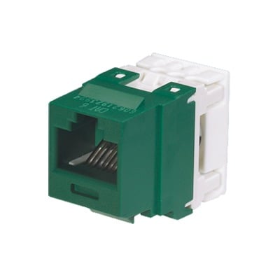 PANDUIT NK688MGR Conector Jack Estilo 110 (de Impacto), Tipo Keystone, Categoría 6, de 8 posiciones y 8 cables, Color Verde