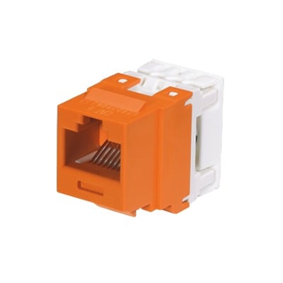 PANDUIT NK688MOR Conector Jack Estilo 110 (de Impacto), Tipo Keystone, Categoría 6, de 8 posiciones y 8 cables, Color Naranja