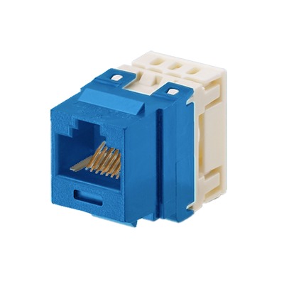PANDUIT NKP5E88MBU Conector Jack Estilo 110 (de Impacto), Tipo Keystone, Categoría 5e, de 8 posiciones y 8 cables, Color Azul
