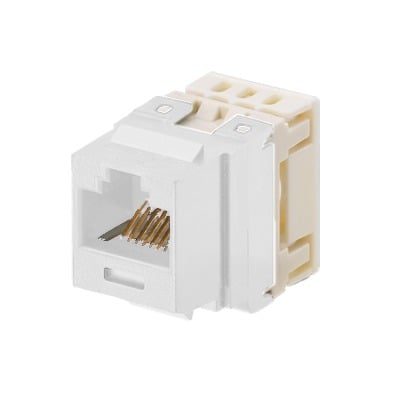 PANDUIT NKP5E88MEI Conector Jack Estilo 110 (de Impacto), Tipo Keystone, Categoría 5e, de 8 posiciones y 8 cables, Color Marfil
