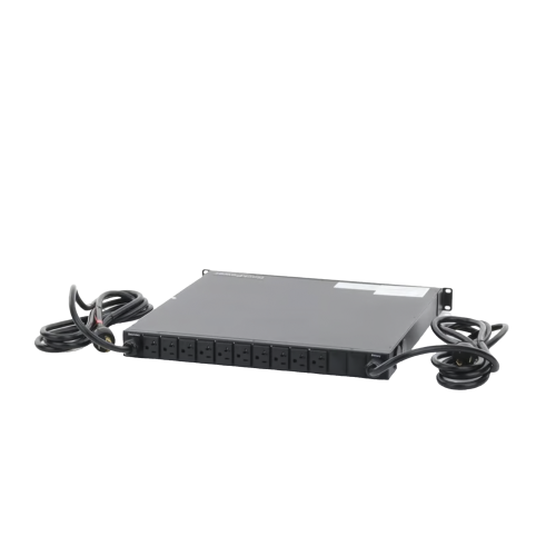 HOFFMAN NPATS11002 PDU Monitoreable de Transferencia Automática ATS (Fuente Redundante), Con 10 Salidas 5-15R, Enchufes de Entrada L5-20P, Instalación Horizontal de 19in, 1UR, 20 Amp, 120 Vca