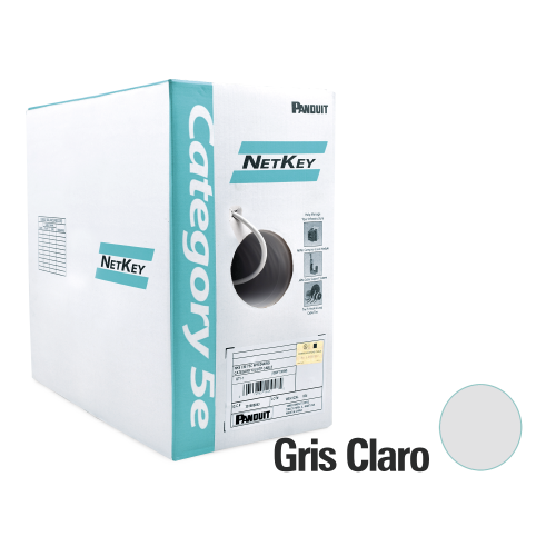 PANDUIT NUC5C04IG-CE Bobina de Cable UTP 305 m. de Cobre, NetKey, Gris Claro, Categoría 5e (24 AWG), PVC (CM), de 4 pares