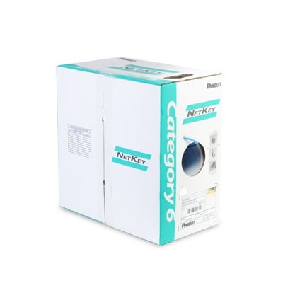 PANDUIT NUR6C04IG-C Bobina de Cable UTP de 305 m. de Cobre, NetKey, Gris Claro, Categoría 6 (24 AWG), 1000Mbps, Riser (CMR), de 4 pares