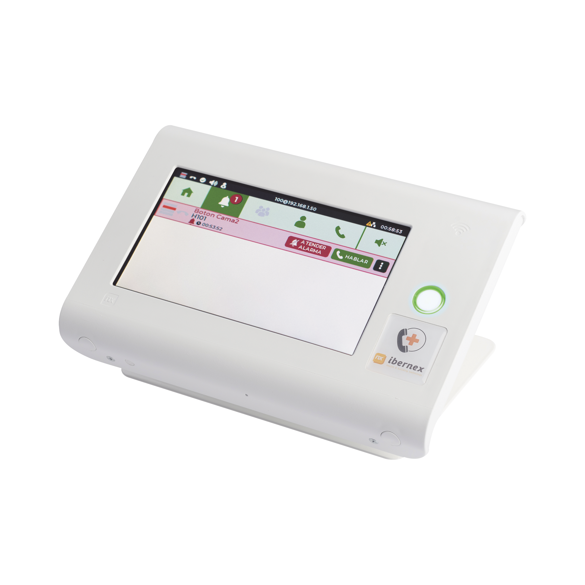 IBERNEX NX1071 Consola de Sobremesa para Puesto de Control de Enfermería, Pantalla Táctil 7″, PoE, SIP, RFID, Compatible con NX0019/B, NX1021 y NX0015