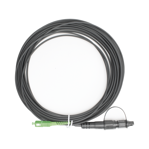 FIBERHOME OFC-S1-BK-SA-H1A-30-10-2601 Jumper de Fibra Óptica, conector SC/APC – conexión a caja FDP460, redondo, 10 metros, forro 3 mm, G657A2, negro