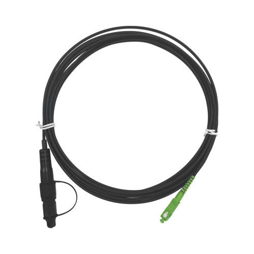 FIBERHOME OFC-S1-BK-SA-H1A-30-5-2601 Jumper de Fibra Óptica, conector SC/APC – conexión a caja FDP460, redondo, 5 metros, forro 3 mm, G657A2, negro