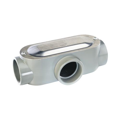 RAWELT OT-0097C Caja oval roscada tipo T de 1 1/4″ (31.8 mm) incluye tapa y tornillos.