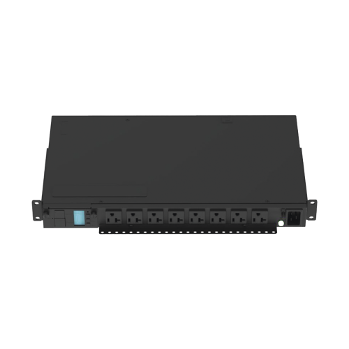 PANDUIT P08D09M PDU Monitoreable (MI) para Distribución de Energía, Enchufe de Entrada NEMA 5-15P, Con 8 Salidas 5-20R, Horizontal 19in, 120 Vca, 15 Amp, 1UR