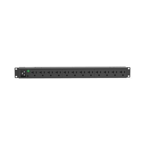 PANDUIT P12B30M PDU Básico para Distribución de Energía, Enchufe de Entrada NEMA L5-20P, Con 12 Contactos NEMA 5-20R, Instalación Horizontal de 19in, 1UR, 20 Amp, 120 Vca