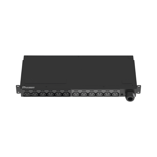 PANDUIT P12B47M PDU Básico para Distribución de Energía, Enchufe de Entrada NEMA L6-30P, Con 12 Contactos C13, Instalación Horizontal de 19in, 1UR, 30 Amp, 208 Vca